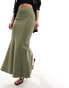 & Other Stories fluted maxi skirt in khaki