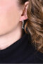 Round steel single earrings "L" with zircons
