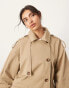 ASOS EDITION oversized pocket detail trench coat in camel