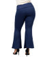 ფოტო #3 პროდუქტის Plus Size Bell Bottom Foldover Waist Pants