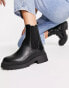 Фото #2 товара New Look flat high ankle chunky chelsea boot in black