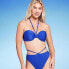 Фото #3 товара Women's Lightly Lined Ribbed Halter Bikini Top - Shade & Shore Blue 38C