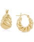 ფოტო #1 პროდუქტის Polished Shrimp Design Hoop Earrings in 14k Yellow Gold