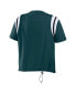 ფოტო #3 პროდუქტის Women's Midnight Green Distressed Philadelphia Eagles Cinched Colorblock T-shirt