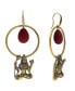 by 1928 Goddess "Shiva" 14 K Gold Dipped Hoop Earring with Briolette Center