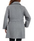 Фото #2 товара Women's Plus Size Asymmetric Belted Wrap Coat