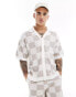 The Couture Club co-ord knitted checkerboard shirt in off white