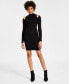 Фото #1 товара Women's Cutout-Shoulder Ribbed Mini Sweater Dress, Created for Macy's