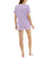 ფოტო #2 პროდუქტის Women's 2-Pc. Printed Short Pajamas Set