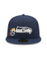 Фото #3 товара Men's College Navy Seattle Seahawks Crown Super Bowl XLVIII Champions 59FIFTY Fitted Hat