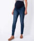 ფოტო #1 პროდუქტის Women's Dark Over Bump Super-Skinny Maternity Jeans