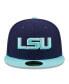 ფოტო #3 პროდუქტის Men's Navy, Light Blue LSU Tigers 59FIFTY Fitted Hat