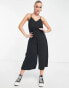 New Look tie front strappy jumpsuit in black