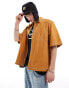 Фото #1 товара COLLUSION boxy contrast stitch ripstop shirt in sand