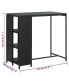 Bar Table with Storage Rack Black 47.2"x23.6"x43.3" Poly Rattan