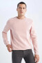 Regular Fit Bisiklet Yaka Basic Pamuklu Sweatshirt