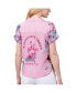 Women's Pink Kansas City Chiefs Stadium Tie-Front Button-Up Shirt