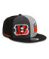 Фото #1 товара Men's Black, Gray Cincinnati Bengals 2023 Sideline 9FIFTY Snapback Hat