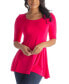 Women's Elbow Sleeve Swing Tunic Top