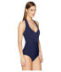 Фото #2 товара Heidi Klein Women's 182809 Body Wrap Navy One Piece Swimsuits Size XL