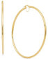 ფოტო #3 პროდუქტის Polished Bridge Extra Large Hoop Earrings in 10k Gold (80mm)