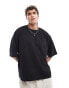 Фото #3 товара ASOS DESIGN extreme oversized t-shirt in heavyweight 240gsm with back embroidery print in black