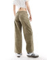 Фото #5 товара Pull&Bear drawstring hem relaxed poplin trouser in washed khaki