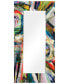 "Rock Star I" Rectangular Beveled Mirror on Free Floating Printed Tempered Art Glass.