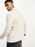 Фото #7 товара Armani Exchange chest logo long sleeve polo shirt in light beige