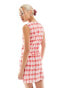 Фото #8 товара Something New X Chloe Frater pinny dress with belt in red check