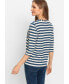 ფოტო #2 პროდუქტის Women's 3/4 Sleeve Cotton Blend T-Shirt