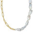 ფოტო #1 პროდუქტის Cultured Freshwater Keshi Pearl (5-7mm) Paperclip Link 18" Statement Necklace in 18k Gold-Plated Sterling Silver