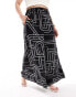 Фото #4 товара Yours wide leg culottes in mono abstract