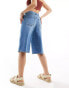 Фото #3 товара Stradivarius soft touch denim jort in medium blue