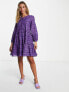 French Connection check mini dress in purple