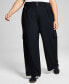 Фото #1 товара Trendy Plus Size Wide-Leg Pleated Cargo Pants