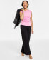 Фото #7 товара Women's Draped Asymmetrical-Neck Sleeveless Top, Created for Macy's