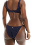 Tommy Jeans heritage tie side bikini bottom in navy