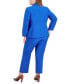 Plus Women's Notched-Lapel Blazer Pants Suit