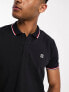ONLY & SONS polo in navy with tipping detail