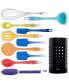 Фото #1 товара 11-Piece All-in-One Multicolor Silicone Utensil Set