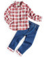 Фото #1 товара Костюм для малышей First Impressions Рубашка в клетку и джинсы, 2 шт.