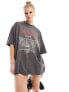 Фото #1 товара ASOS DESIGN boyfriend fit t-shirt with red rock graphic in washed charcoal