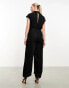 Vero Moda v neck short sleeve jumpsuit in black