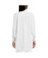 ფოტო #3 პროდუქტის Petite Linen Roll Sleeve Oversized Relaxed Tunic Top