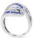 ფოტო #2 პროდუქტის EFFY® Sapphire (3-1/3 ct. t.w.) & Diamond (1/2 ct. t.w.) Swirl Statement Ring in 14k White Gold