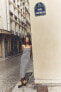 Фото #1 товара Платье миди из трикотажа stretch в полоску ZARA