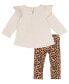 Baby Girl Cheetah Print Pumpkin Applique Outfit, 2 Pcs