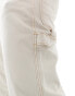 Фото #6 товара ASOS DESIGN tapered fit carpenter style jeans in ecru - BEIGE