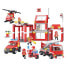 Фото #1 товара EUREKAKIDS Fire station building blocks with rescue vehicles 827 pieces